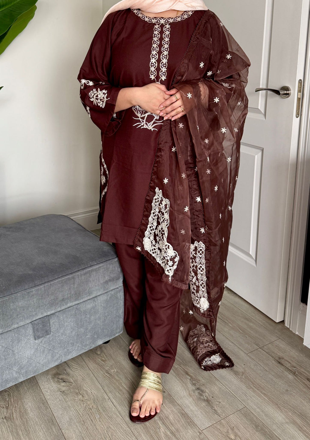 3 piece Chocolate brown suit