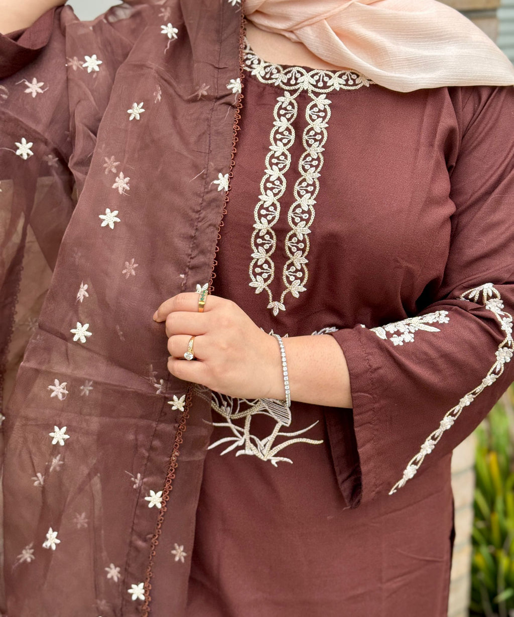 3 piece Chocolate brown suit